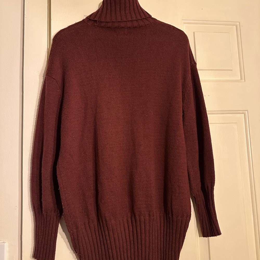 a new day Maroon Ribbed Turtleneck
